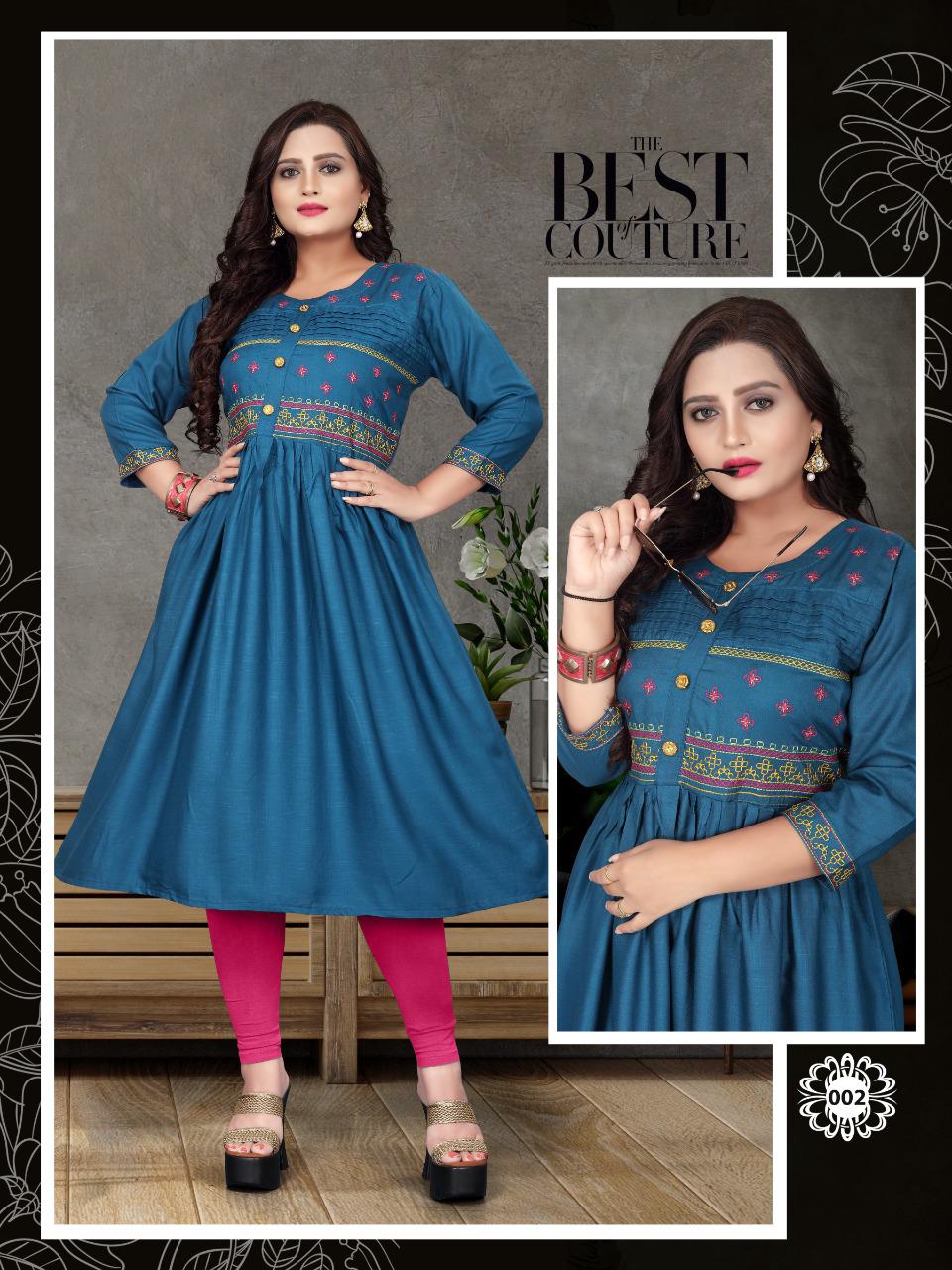Vanshika 001 Fancy Ethnic Wear Embroidery Kurti Collection
